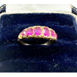 Vintage 18ct gold ruby ring weight 1.8g xrt tested as 18ct