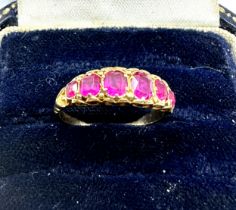 Vintage 18ct gold ruby ring weight 1.8g xrt tested as 18ct