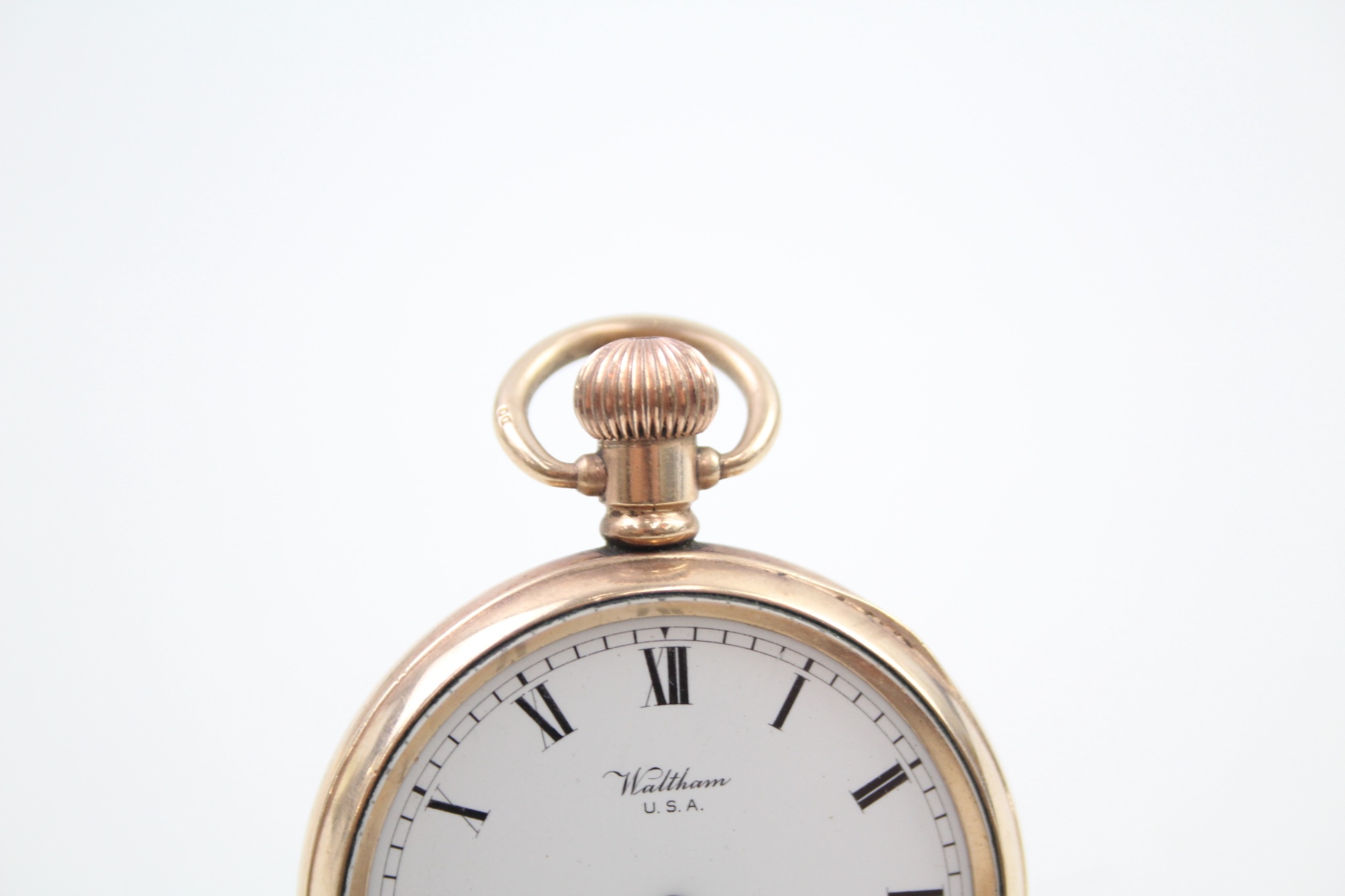 Mens Waltham Open Face POCKET WATCH Rolled Gold Hand Wind Working - Image 3 of 7
