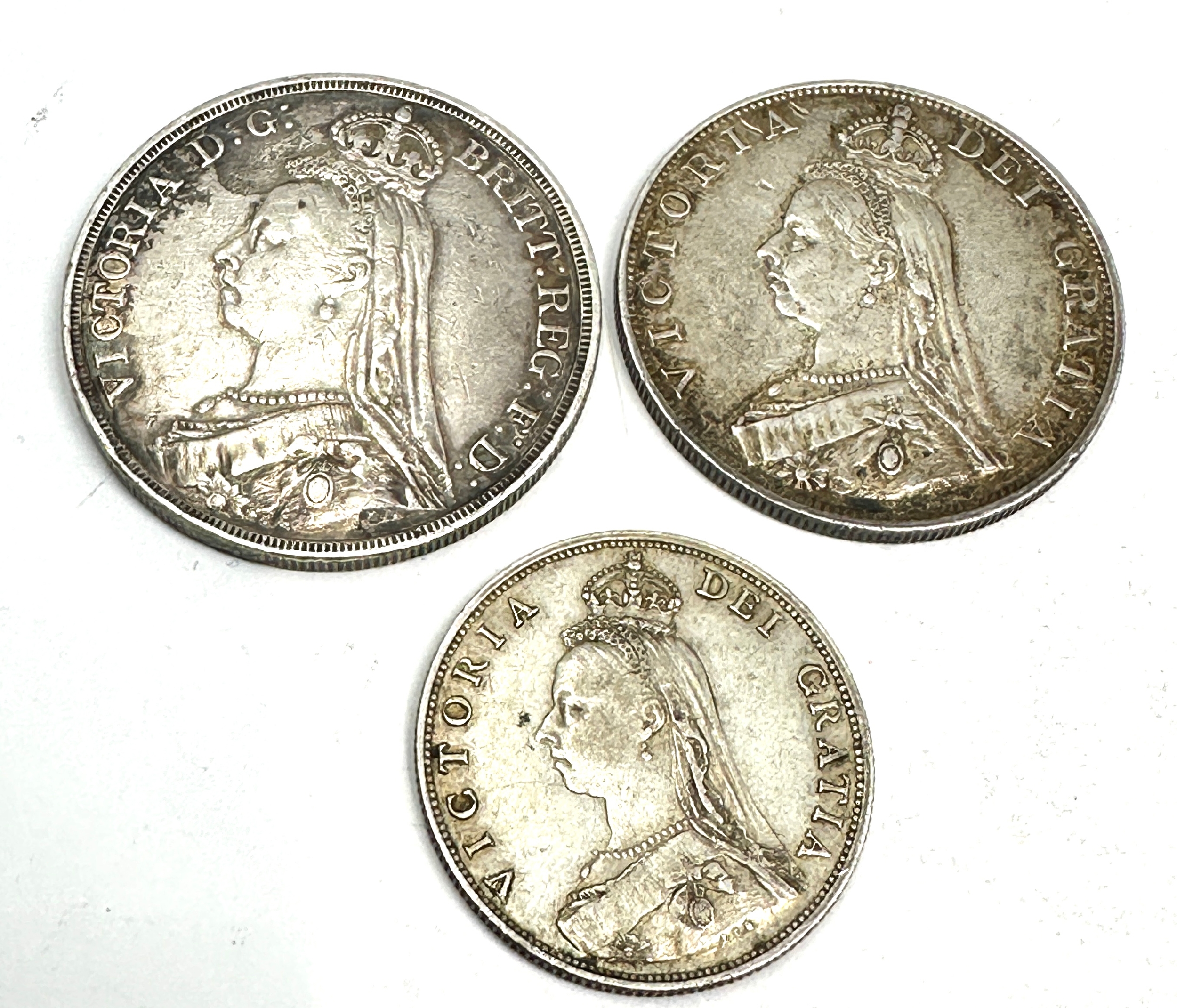 Victorian 1887 silver crown double florin & florin