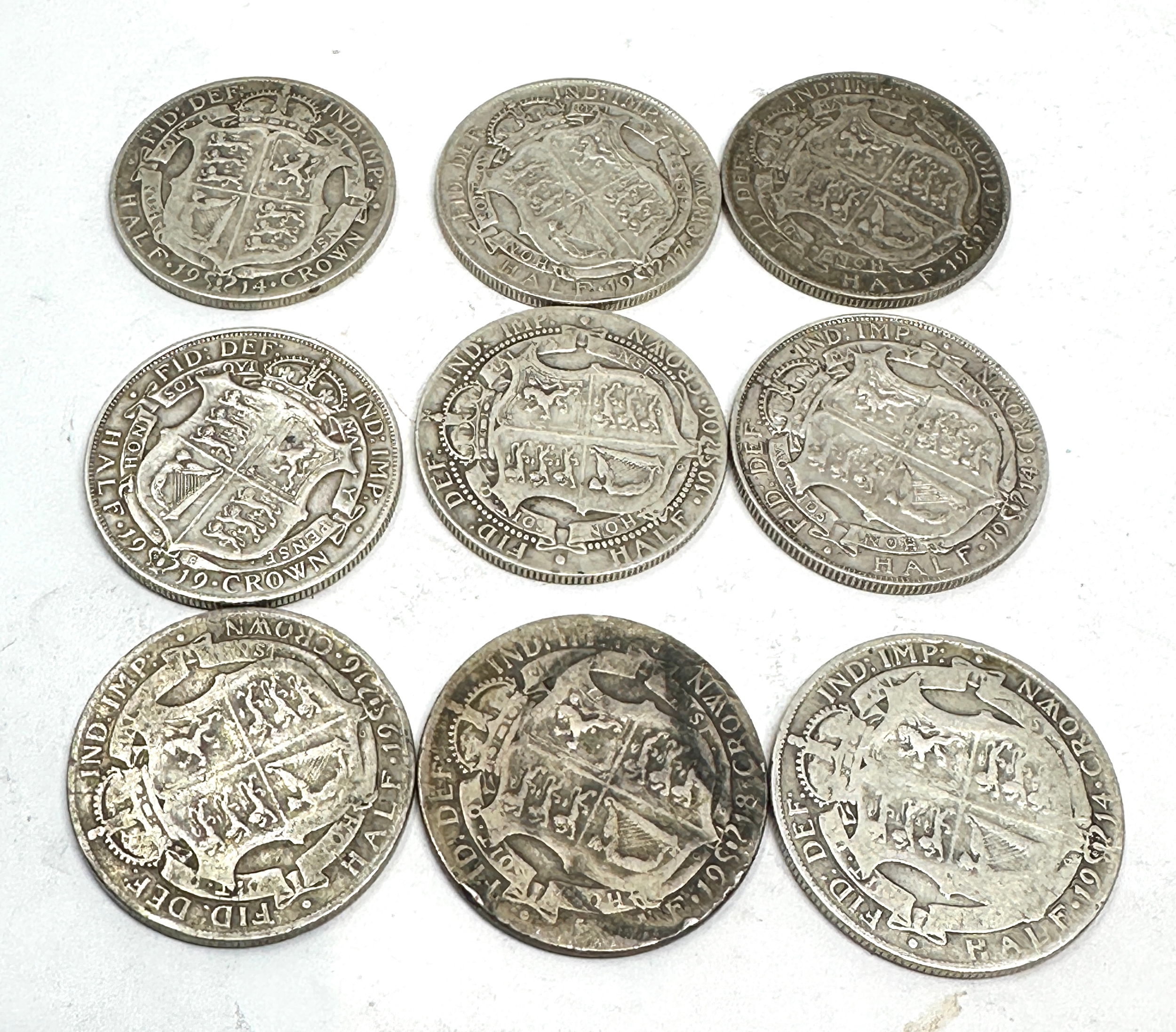 9 antique george v silver half crowns - Image 4 of 4