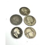 Georgian silver coins inc 3 crowns & 2 half crowns