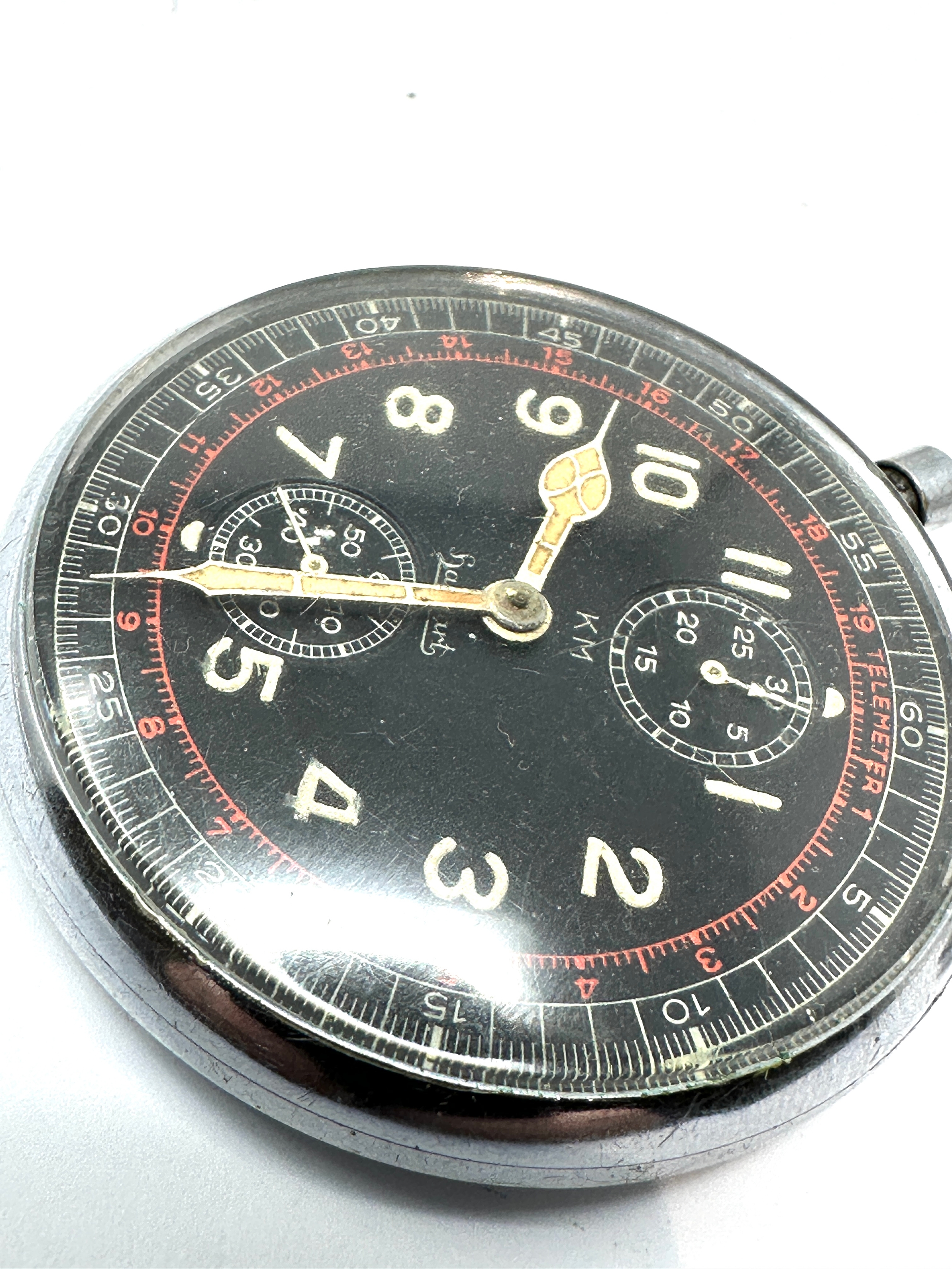 German Hanhart Kriegsmarine KM Chronograph Pocket Watch U-boat Navy the watch is ticking - Image 3 of 4