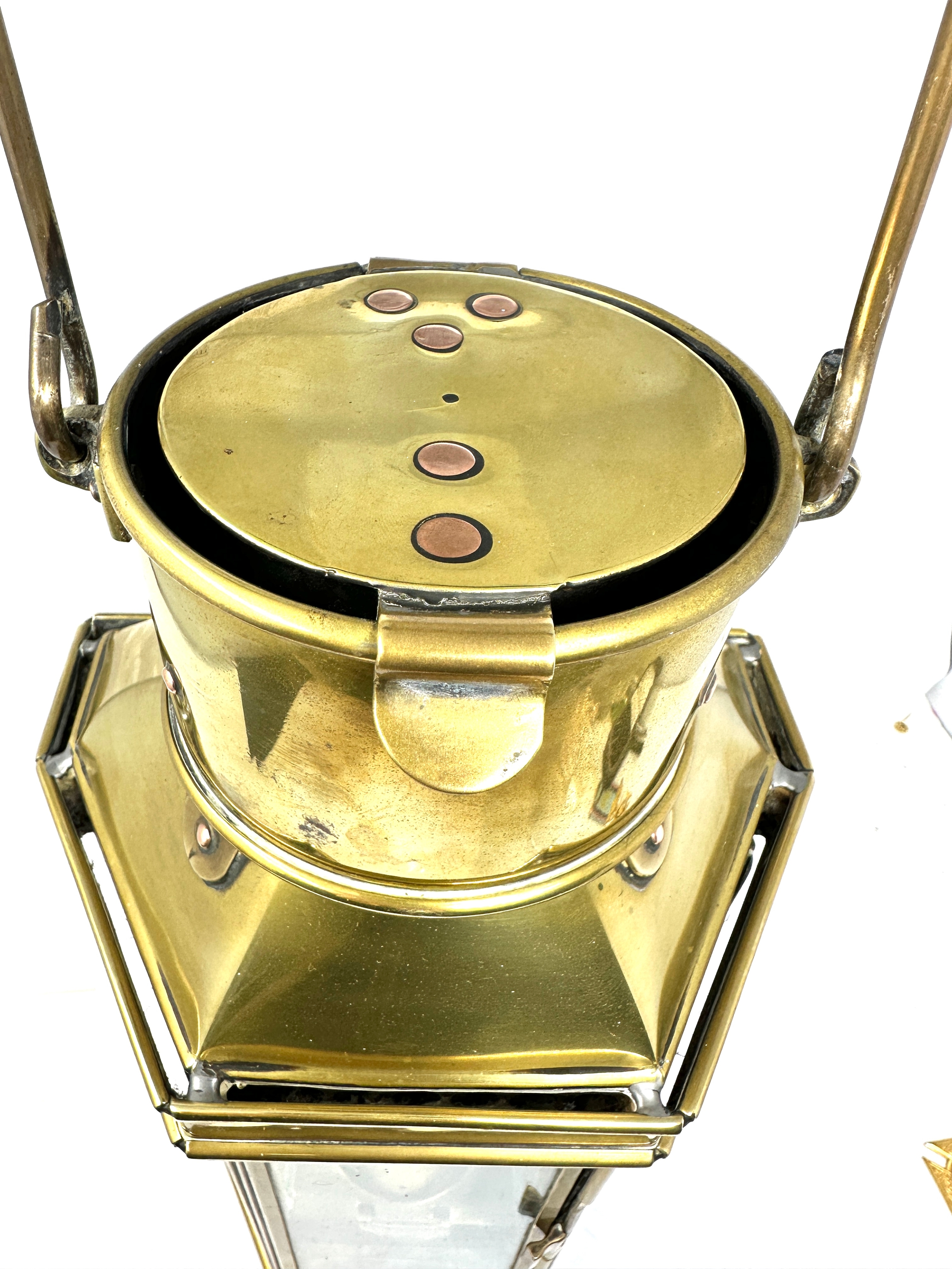 Large Circa 1941 Brass Lantern Named L.S.Co Ltd 1941 measures approx 41cm tall - Image 3 of 9