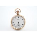 Mens Waltham Open Face POCKET WATCH Rolled Gold Hand Wind Working