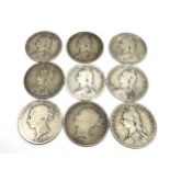 9 victorian silver half crowns