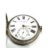 Antique full hunter fusee silver open face pocket watch Brock London the watch is not ticking