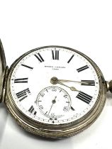 Antique full hunter fusee silver open face pocket watch Brock London the watch is not ticking