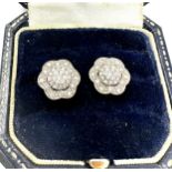 9ct gold diamond earrings .40ct diamonds weight 2.3g