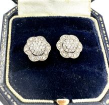 9ct gold diamond earrings .40ct diamonds weight 2.3g