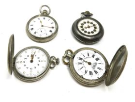 4 Vintage pocket watches cyma brialle & roskopfe etc spares or repair