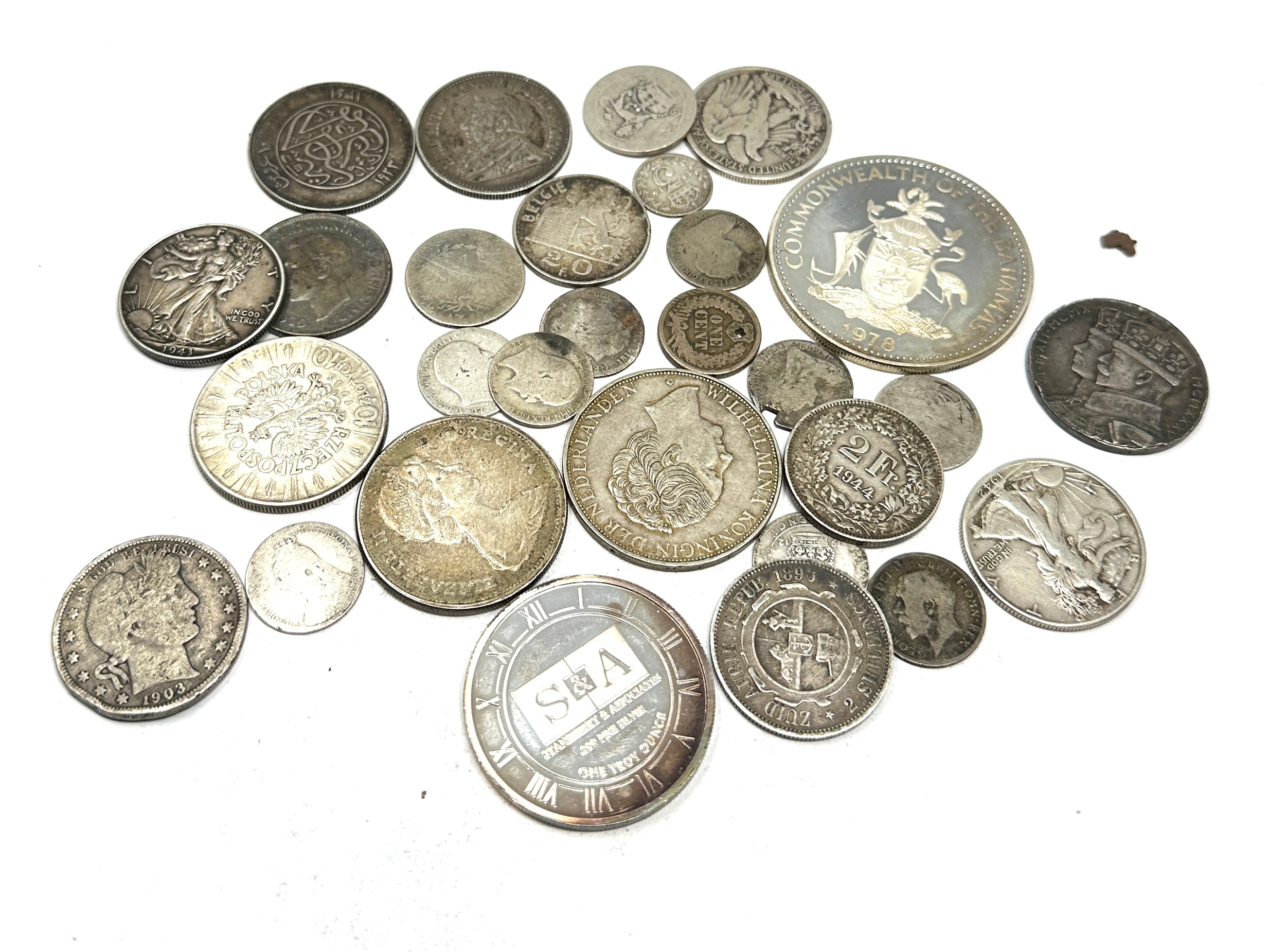 mixed selection of silver coins weight 310g