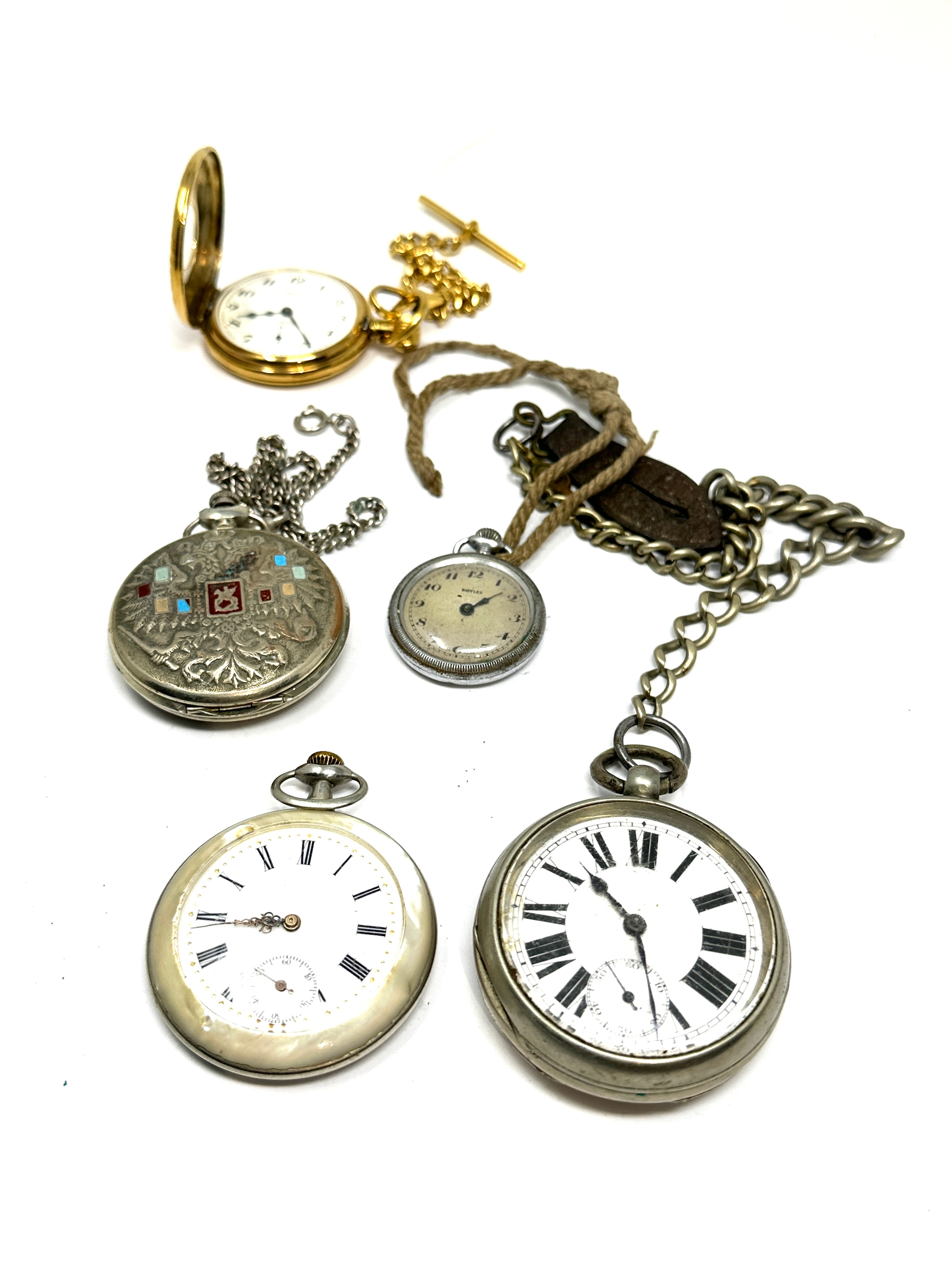 selection of vintage pocket watches 3 are ticking 2 not tested
