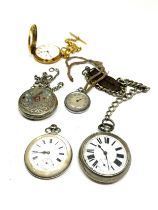 selection of vintage pocket watches 3 are ticking 2 not tested