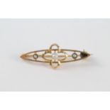 9ct gold vintage pearl brooch (1.6g)