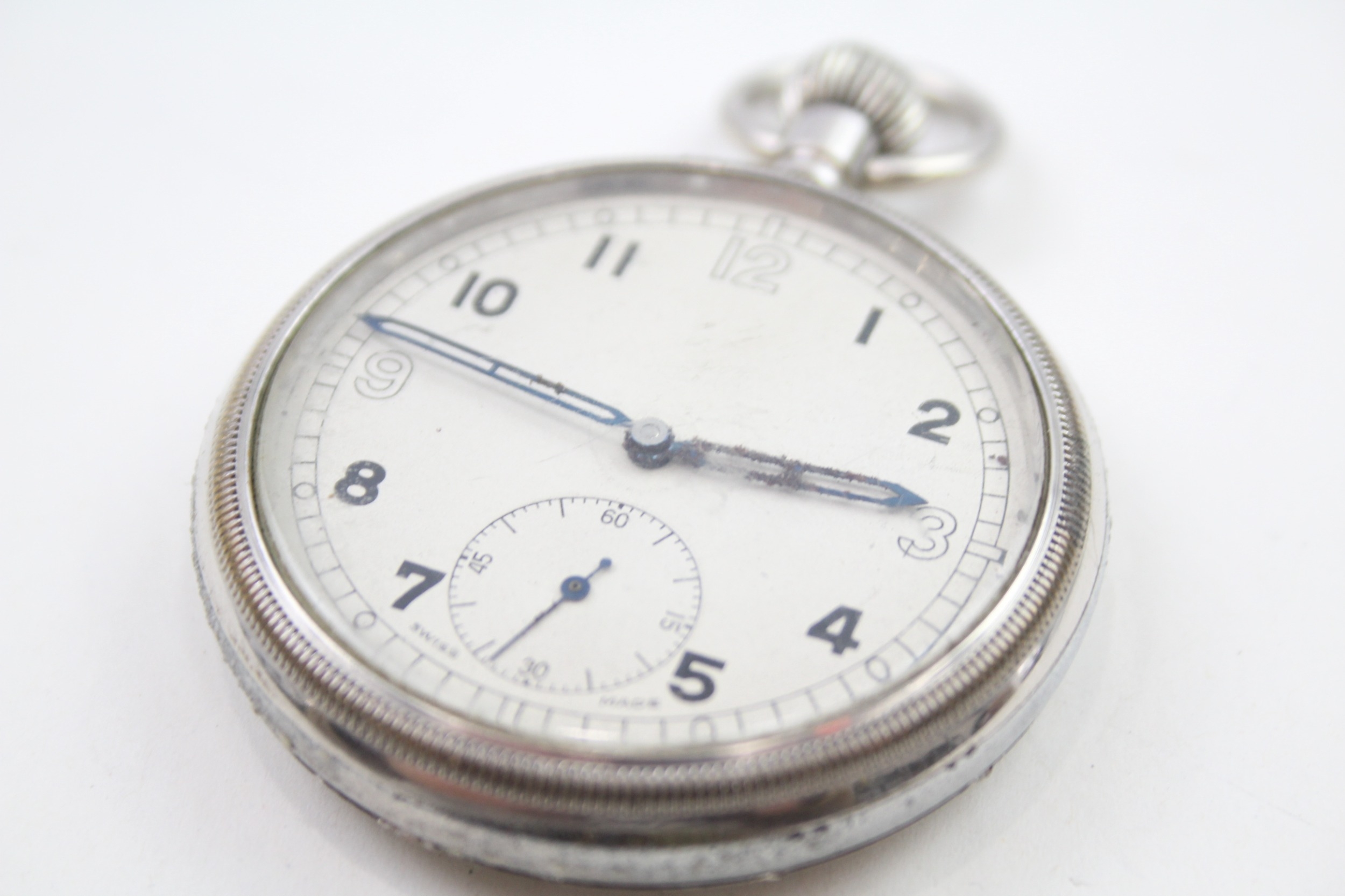 Mens Vintage Military Issue POCKET WATCH Hand Wind Working - Image 2 of 5