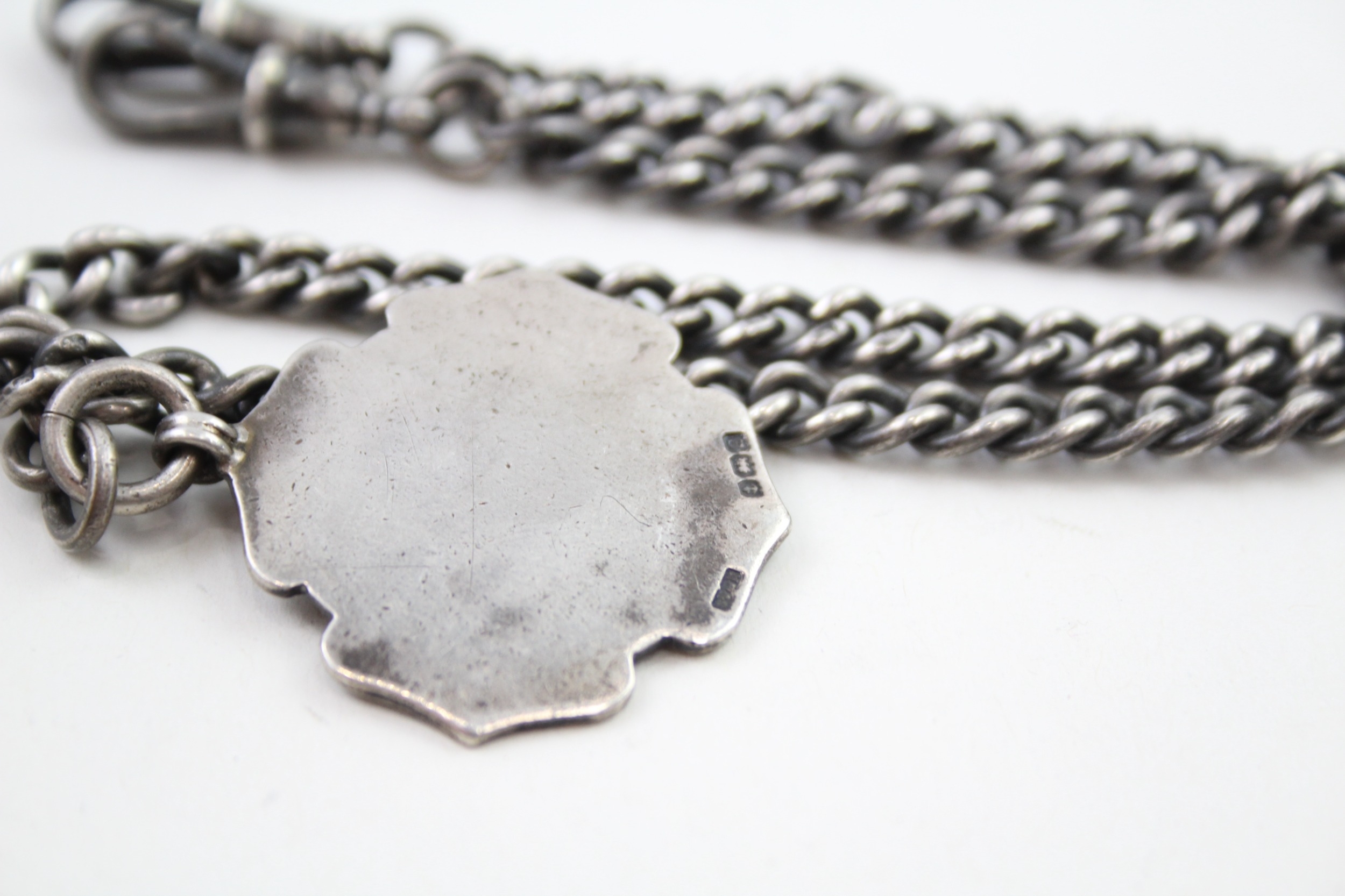 A silver double Albert watch chain (38g) - Image 6 of 6