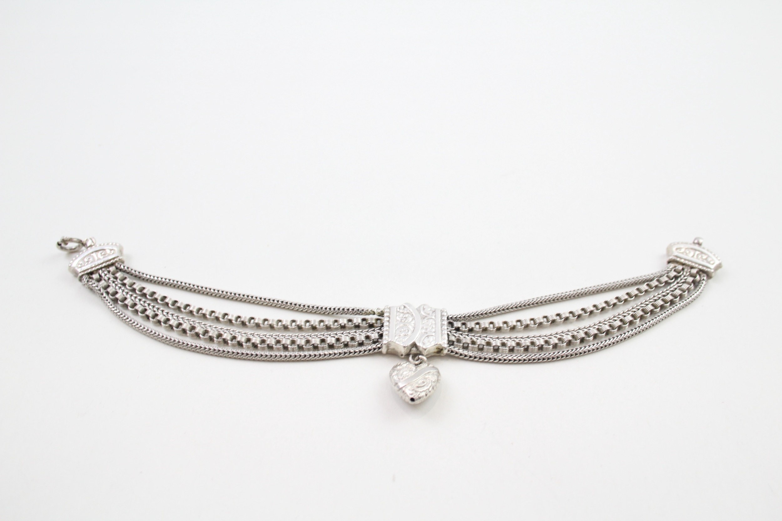 A Victorian silver decorative Albertina bracelet conversion (25g)