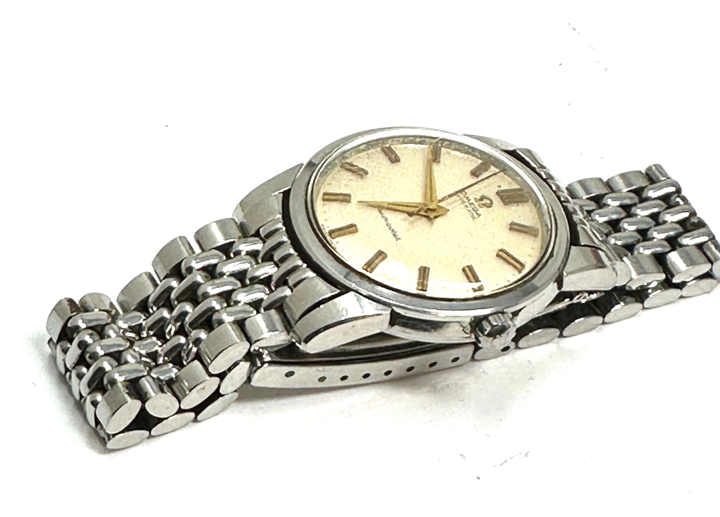 Vintage Gents steel Omega automatic seamaster wrist watch and strap the watch is ticking - Image 2 of 4
