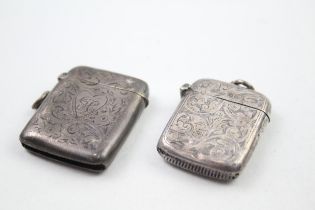 2 x .925 sterling vesta cases