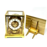 Jaeger lecoultre Atmos 435704 brass & glass mantel clock and shelf bracket measures approx height