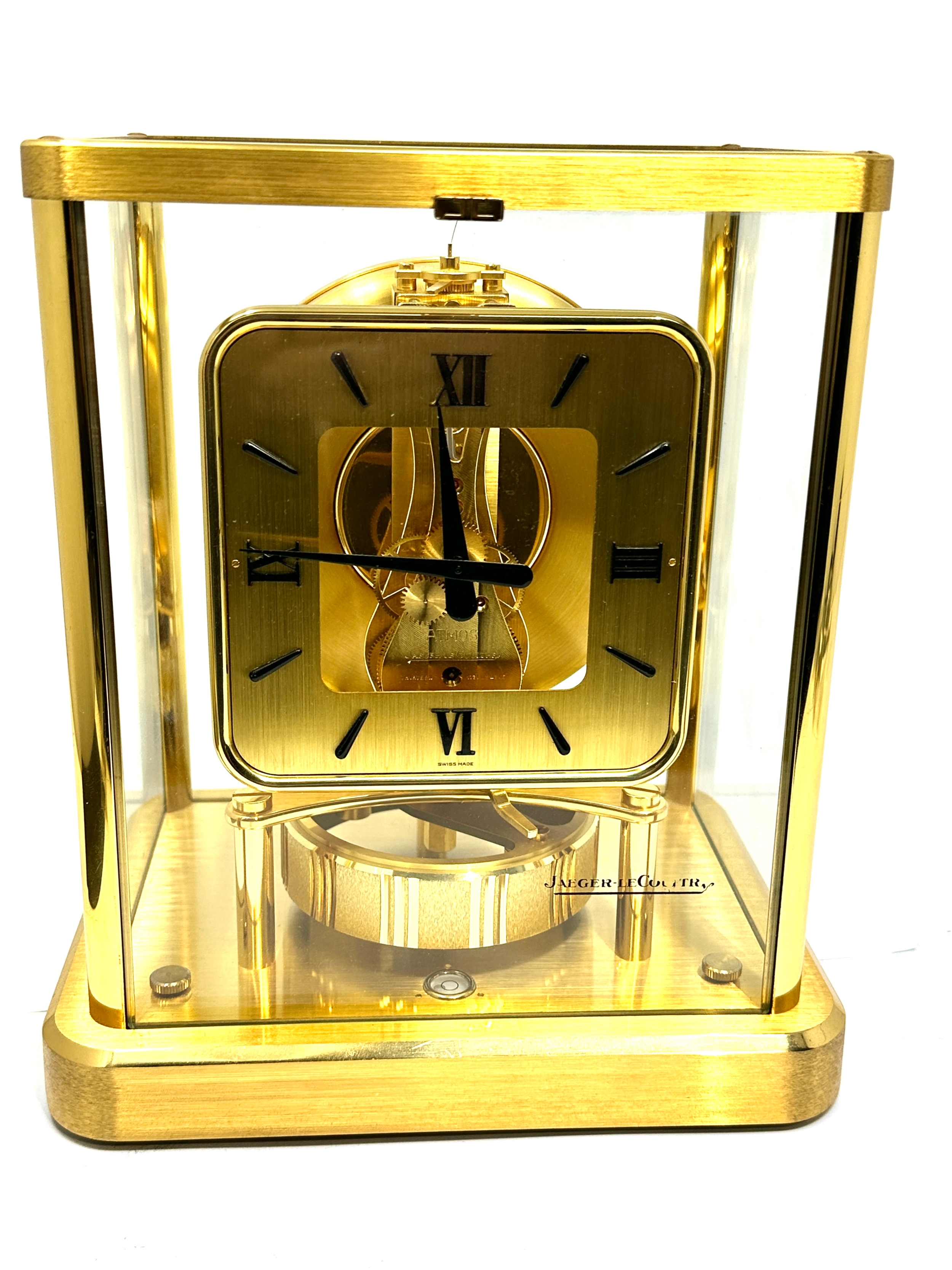 Jaeger lecoultre Atmos 13 jewel 540 brass & glass mantel clock measures approx height 23cm by 20cm