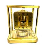 Jaeger lecoultre Atmos 13 jewel 540 brass & glass mantel clock measures approx height 23cm by 20cm