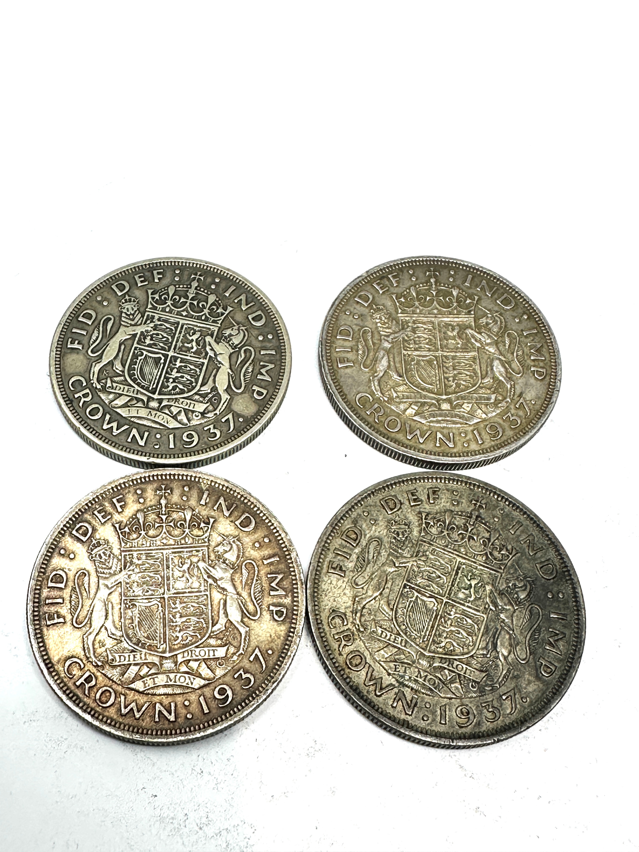 4 george V1 1937 silver crowns - Image 2 of 4