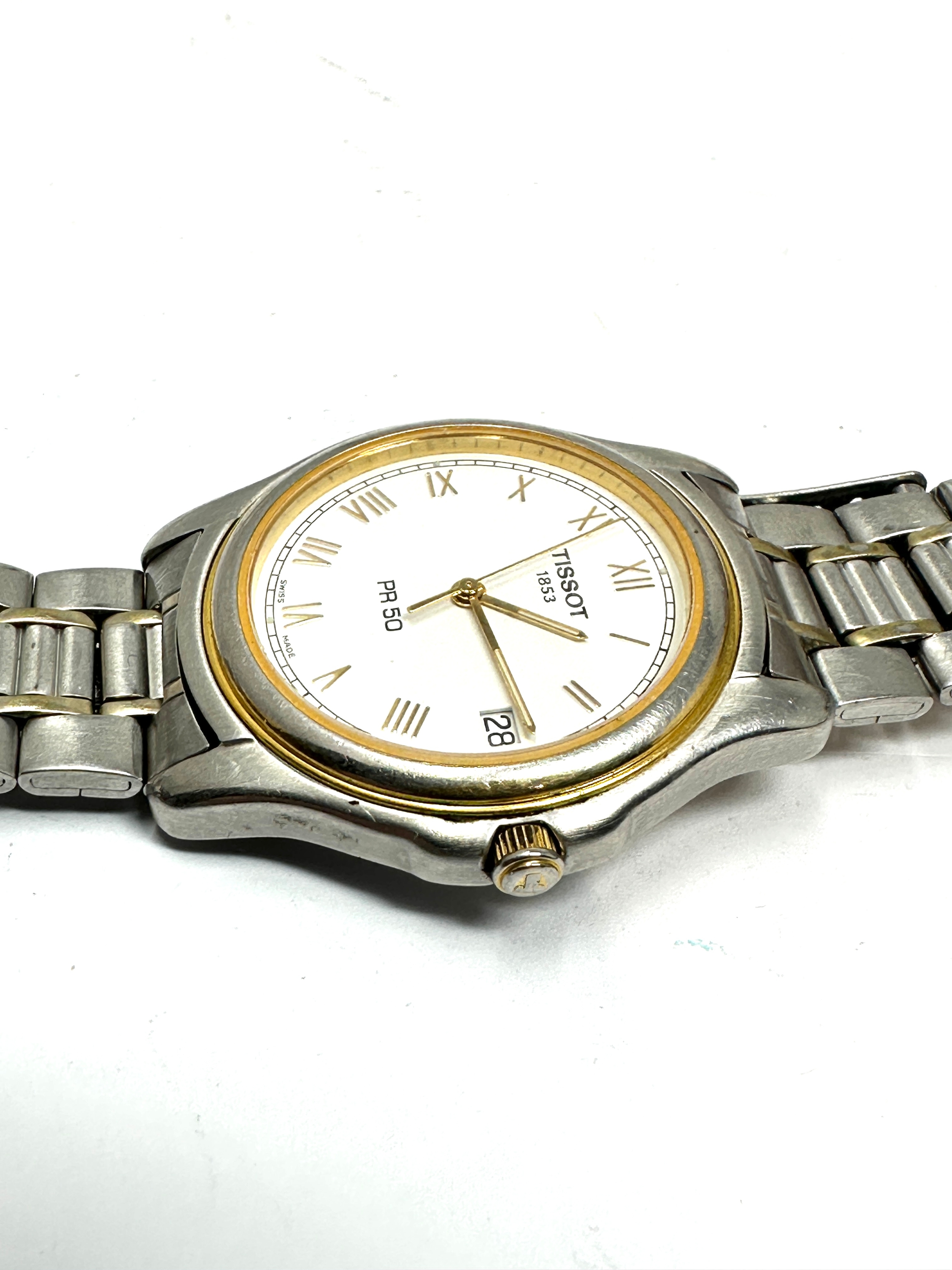 Gents Tissot 1853 pr50 date quartz wristwatch the watch is ticking - Image 3 of 5