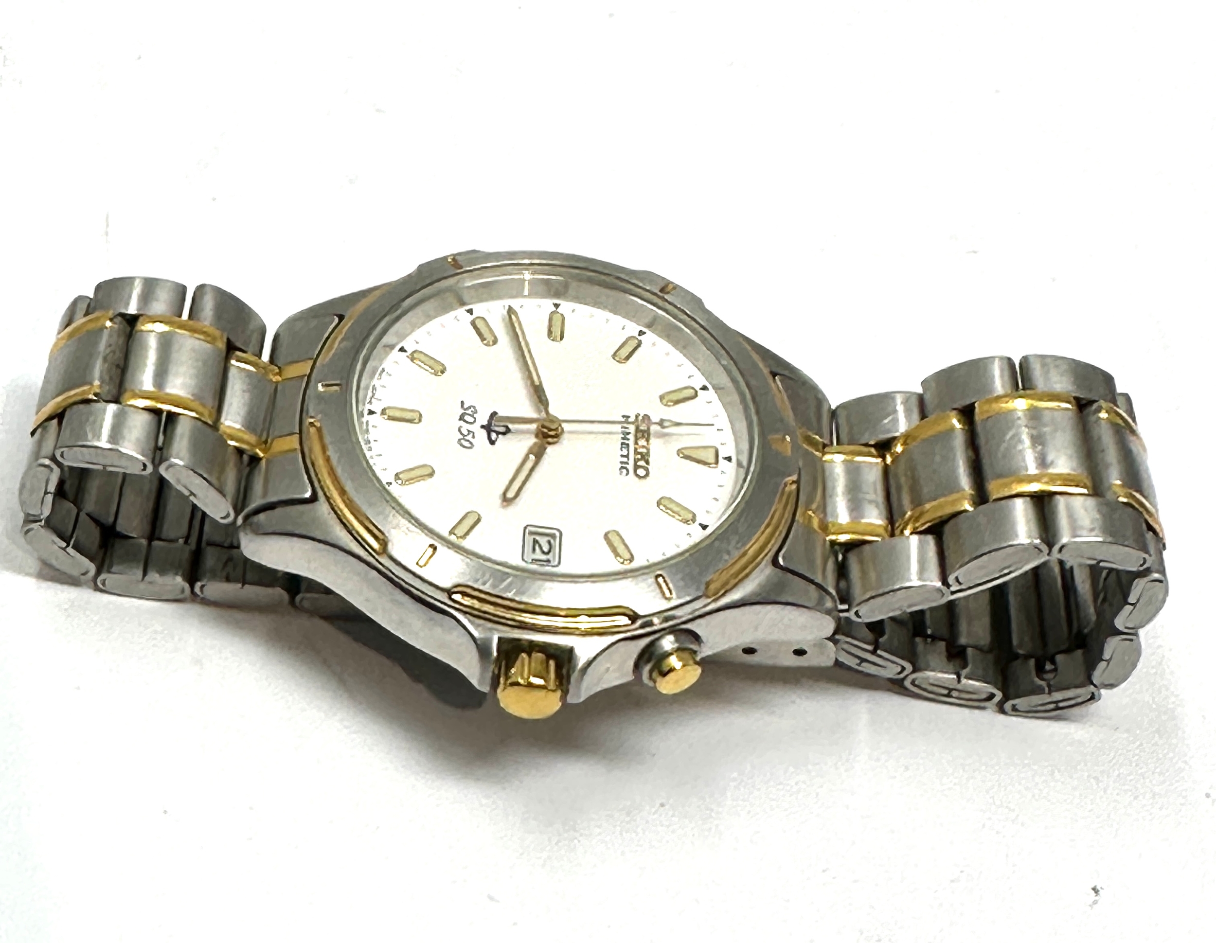Gents Seiko kinetic sq 50 the watch does tick - Image 2 of 3