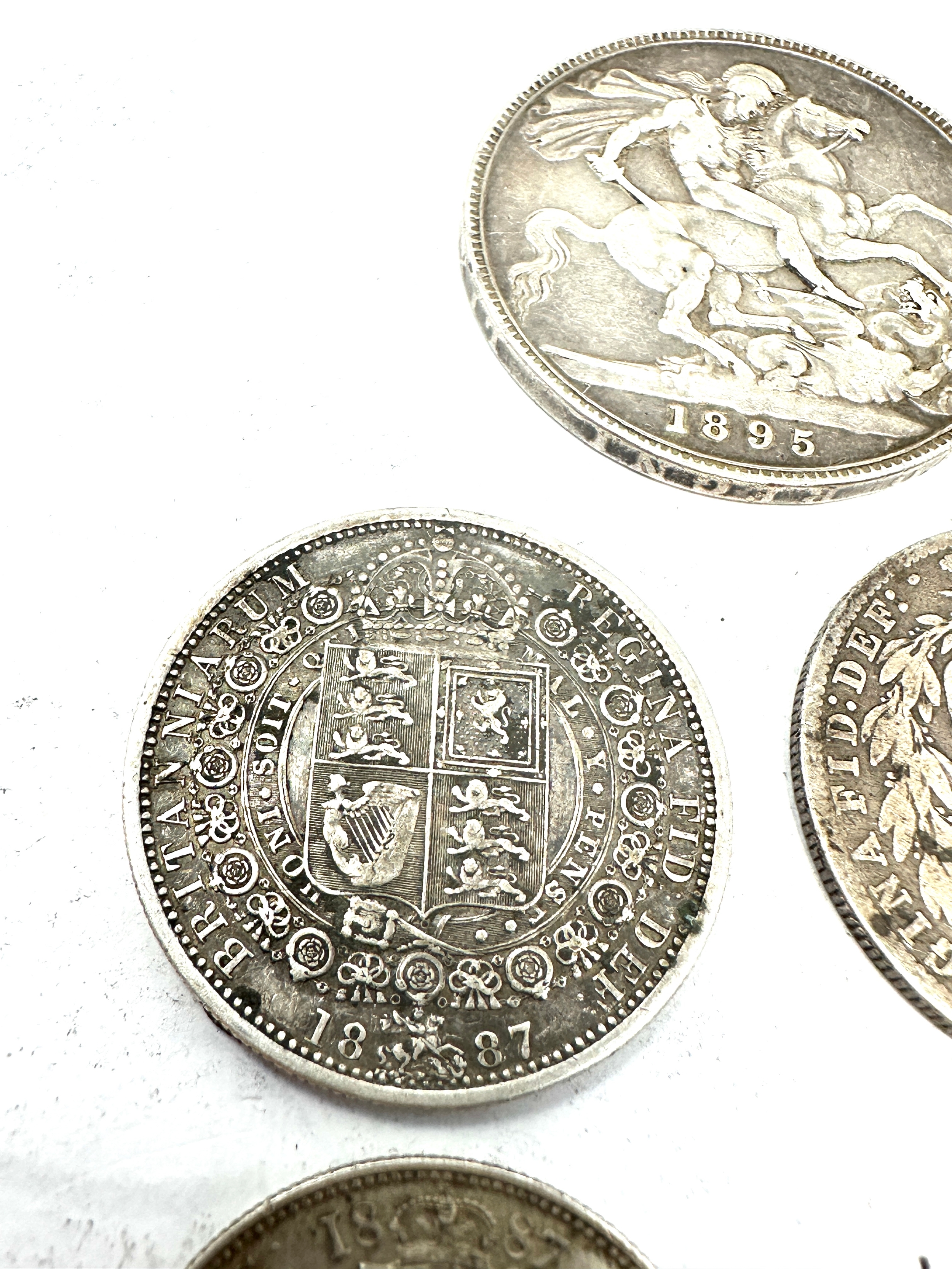 Victorian silver coins inc crown half crowns & florins - Image 4 of 6
