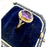 9ct gold amethyst ring weight 2.8g