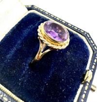 9ct gold amethyst ring weight 2.8g