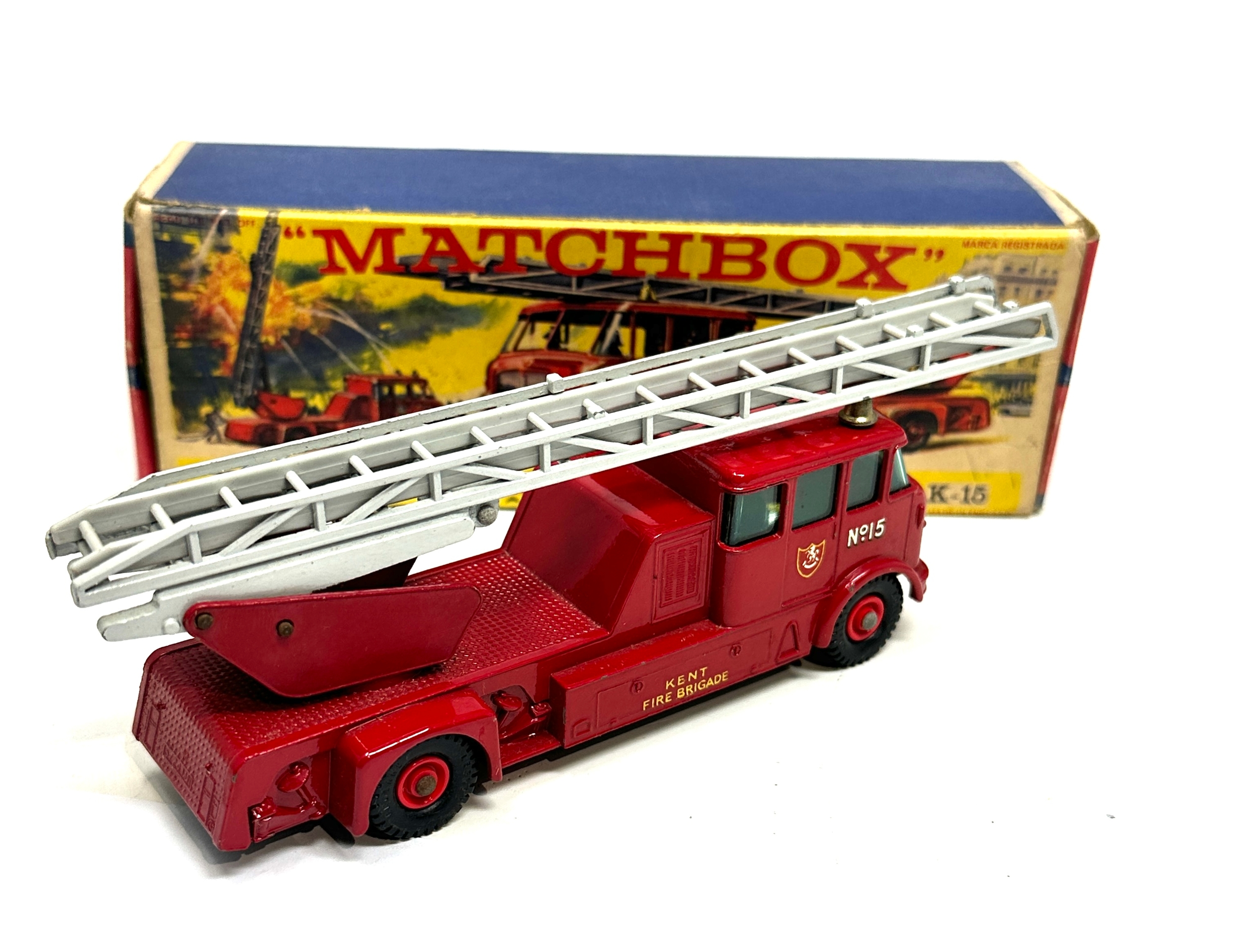 Lesney Matchbox King Size K-15 Merryweather Fire Engine Darker Red with Box - Image 3 of 3