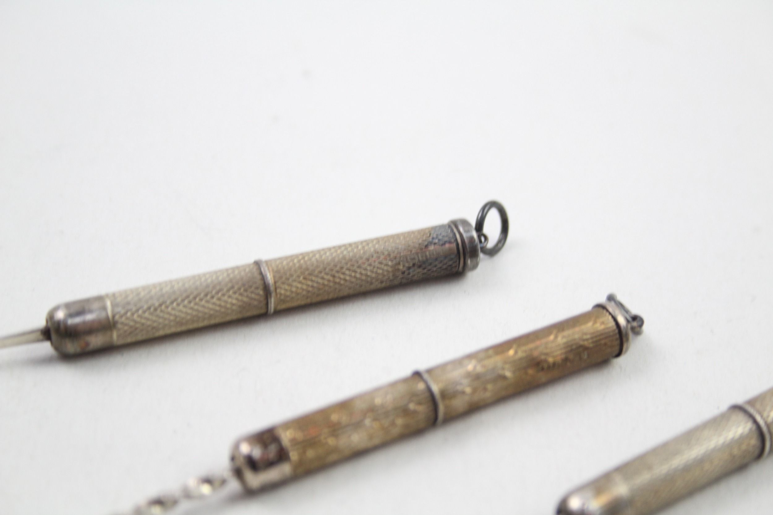 3 x .925 sterling pocket corkscrew & toothpick - Image 3 of 7