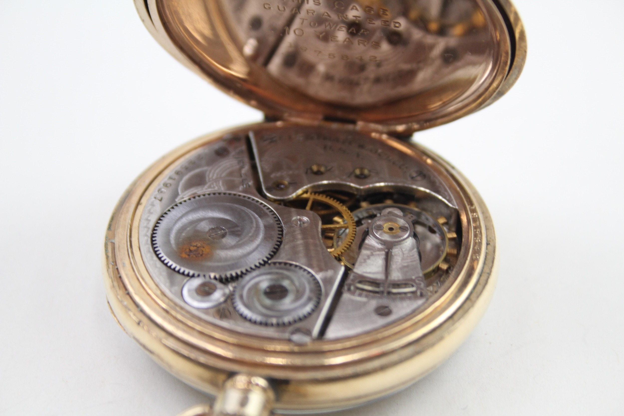 Mens Elgin Open Face POCKET WATCH Rolled Gold Hand Wind Working - Image 3 of 5
