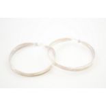 A pair of silver hoop earrings by Emporio Armani (14g)