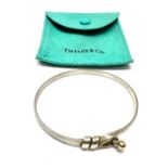 Tiffany And Co Silver 18K Gold Love Knot Hook Bangle Bracelet