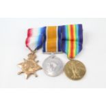 WW1 Mounted 1914-15 Star Trio Named M2-052254 Pte. G.A.W Bates A.S.C