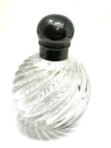 Victorian silver top scent bottle measures approx height 12cm by 8.5cm dia