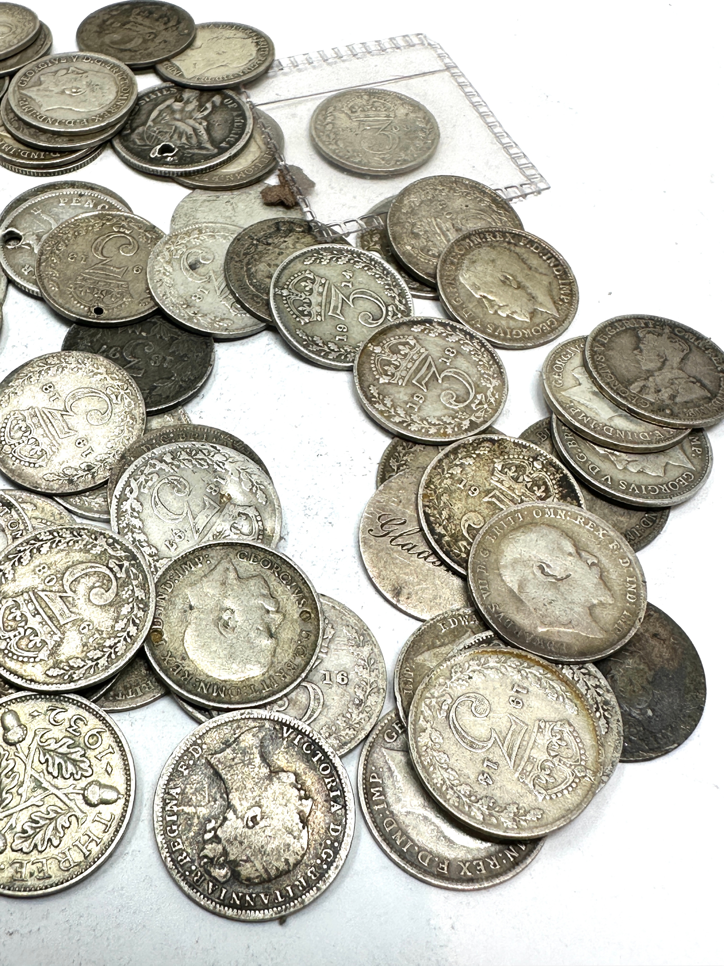 large selection of pre 1920 silver three pence coins - Image 4 of 4