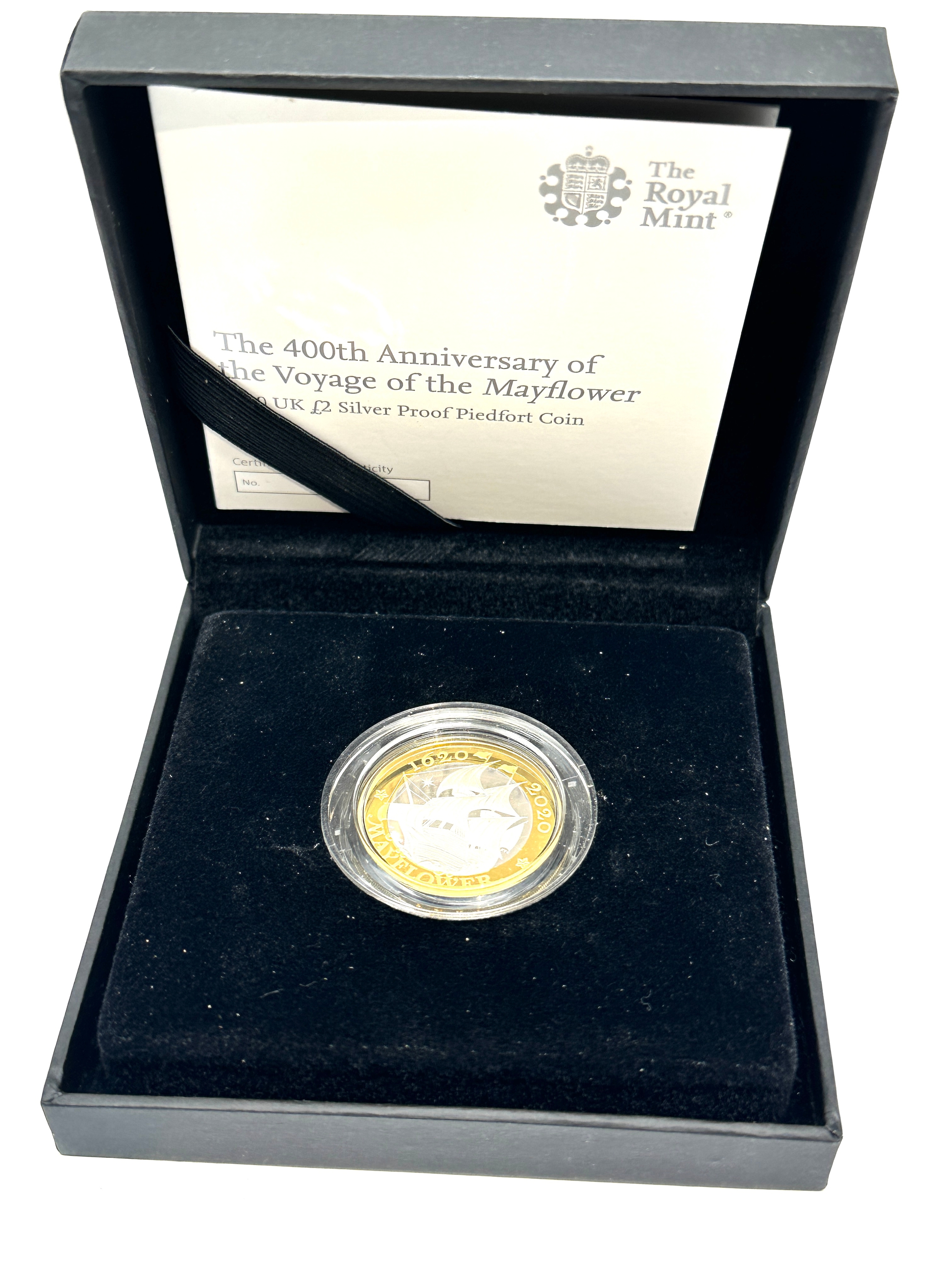 The 400th anniversary of the voyage of the mayflower 2020 UK £2 Silver Proof Piedfort