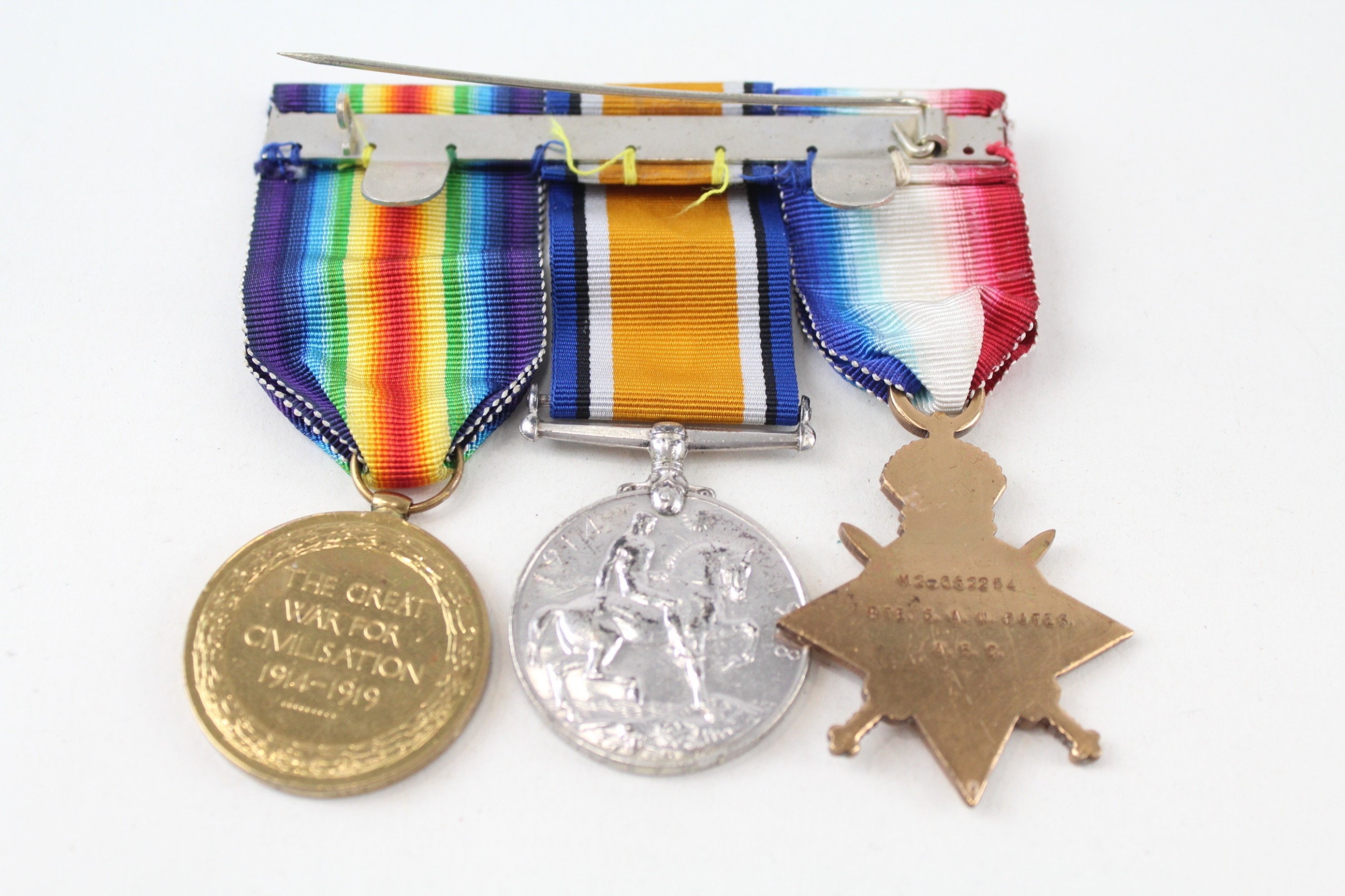 WW1 Mounted 1914-15 Star Trio Named M2-052254 Pte. G.A.W Bates A.S.C - Image 5 of 5