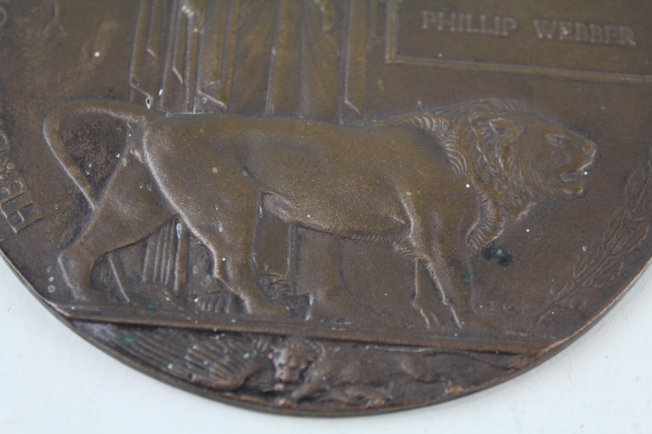 WW1 Death Plaque Named Phillip Webber - Image 3 of 5