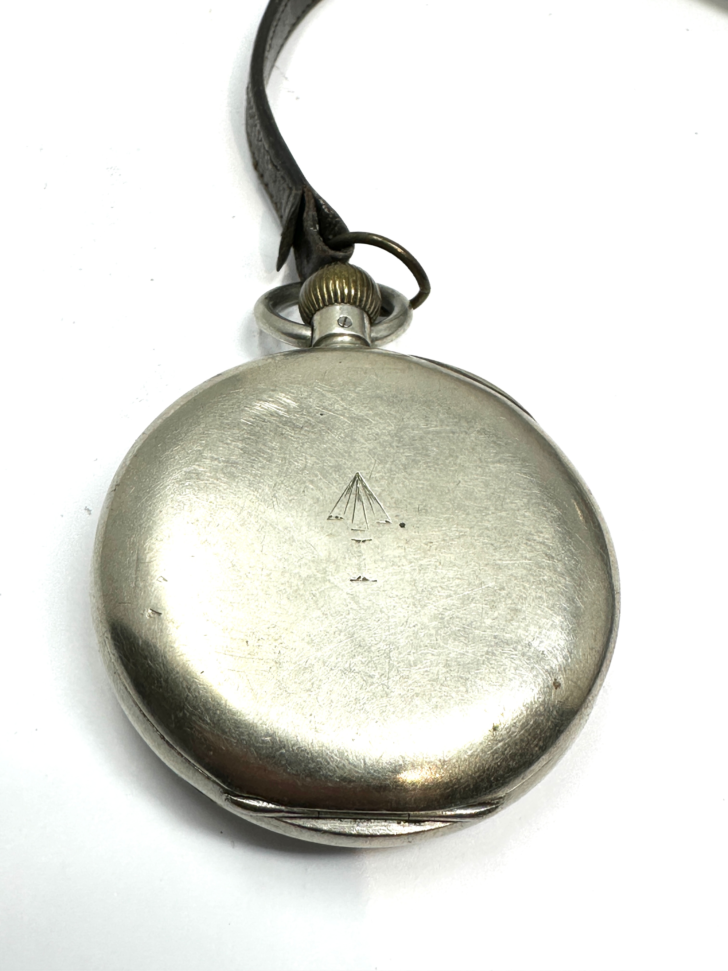 Antique military arrow marked open face pocket watch j.w.benson london the watch is ticking - Image 3 of 5