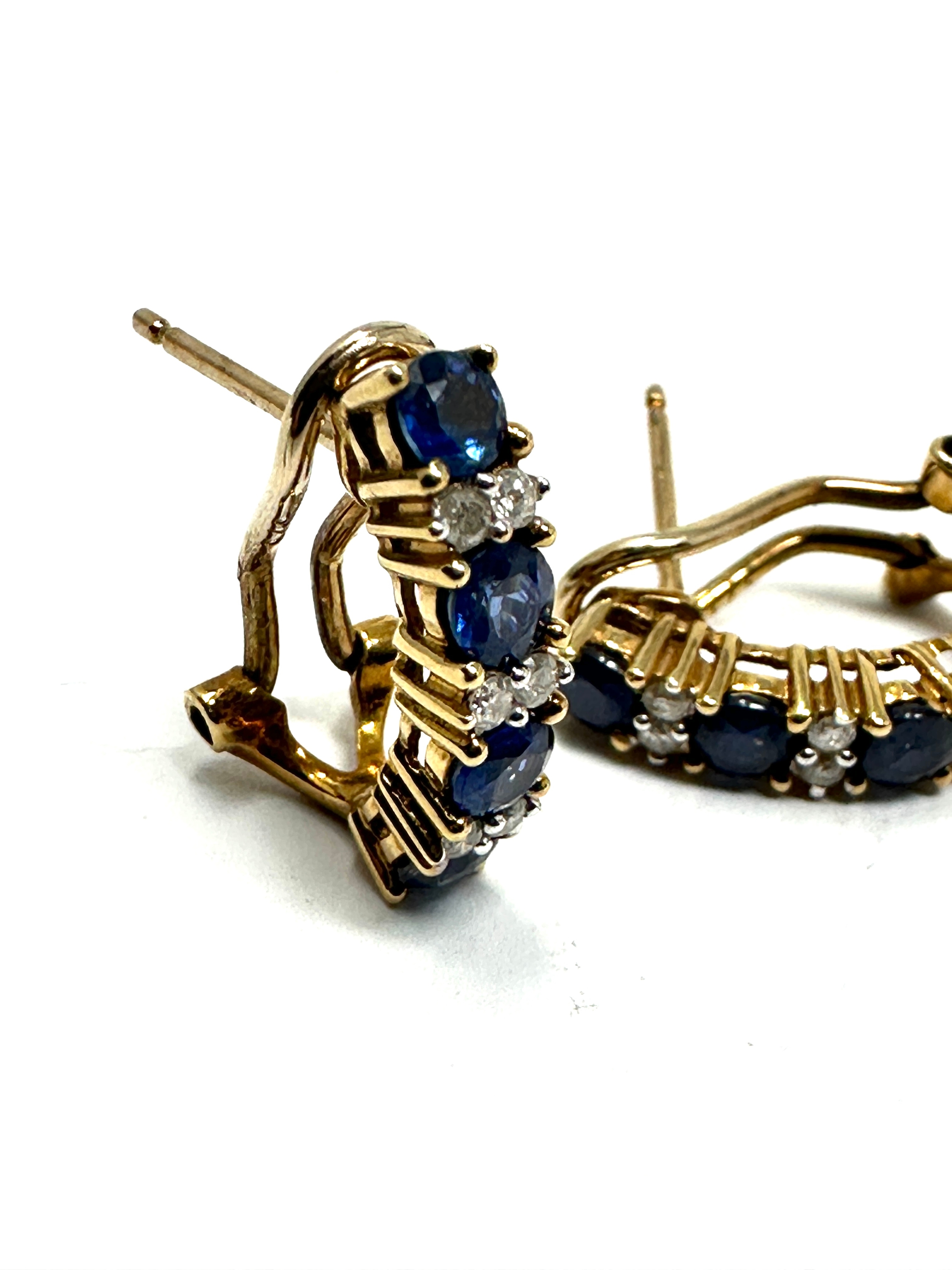 9ct gold sapphire & diamond earring weight 2.6g - Image 2 of 4