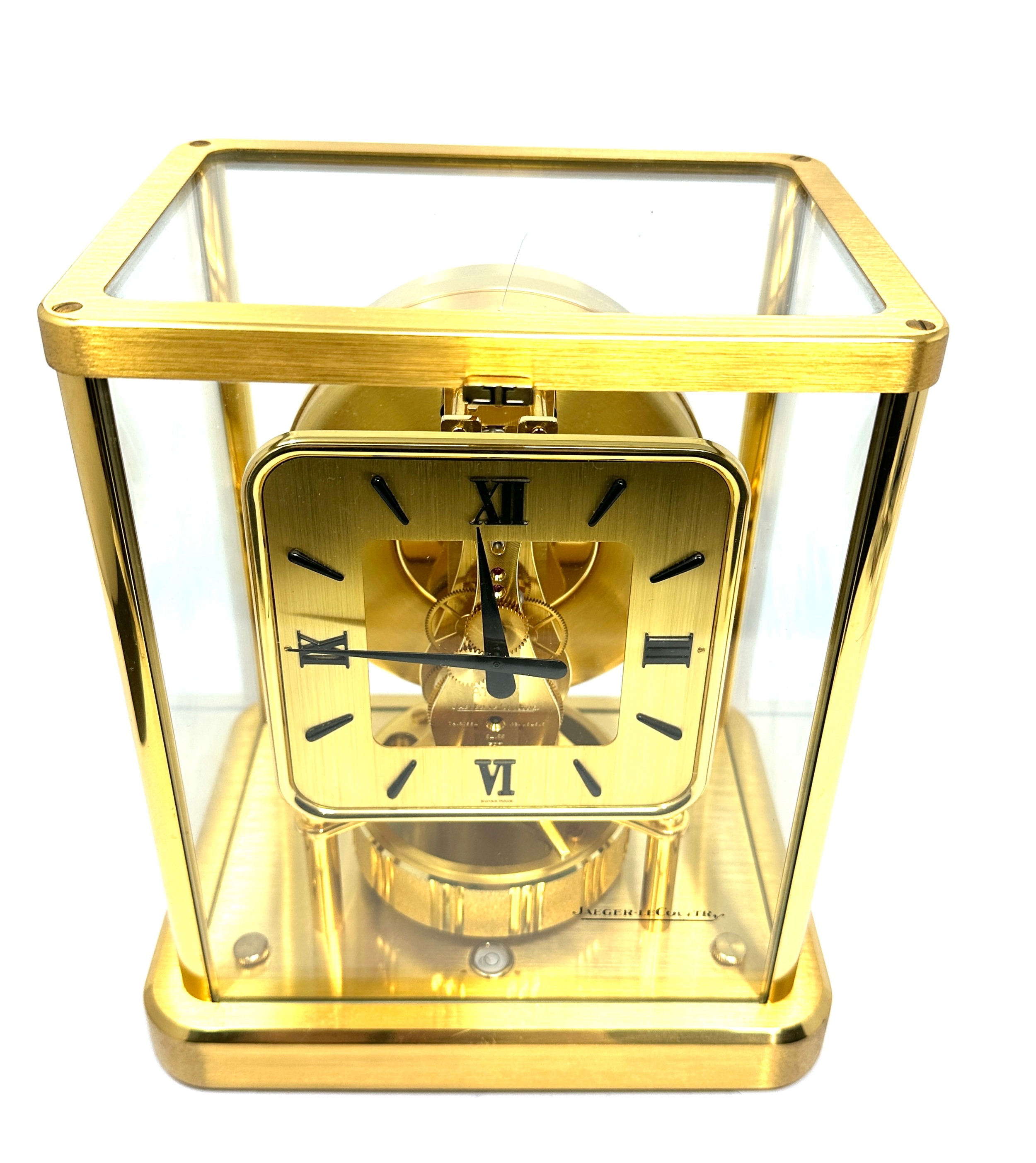 Jaeger lecoultre Atmos 13 jewel 540 brass & glass mantel clock measures approx height 23cm by 20cm - Image 6 of 6