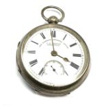 Antique silver open face pocket watch j.g graves sheffield the watch is not ticking