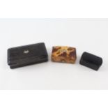 Antique Snuff Boxes Inc Tortoise Shell, Horn, Lacquer x 3