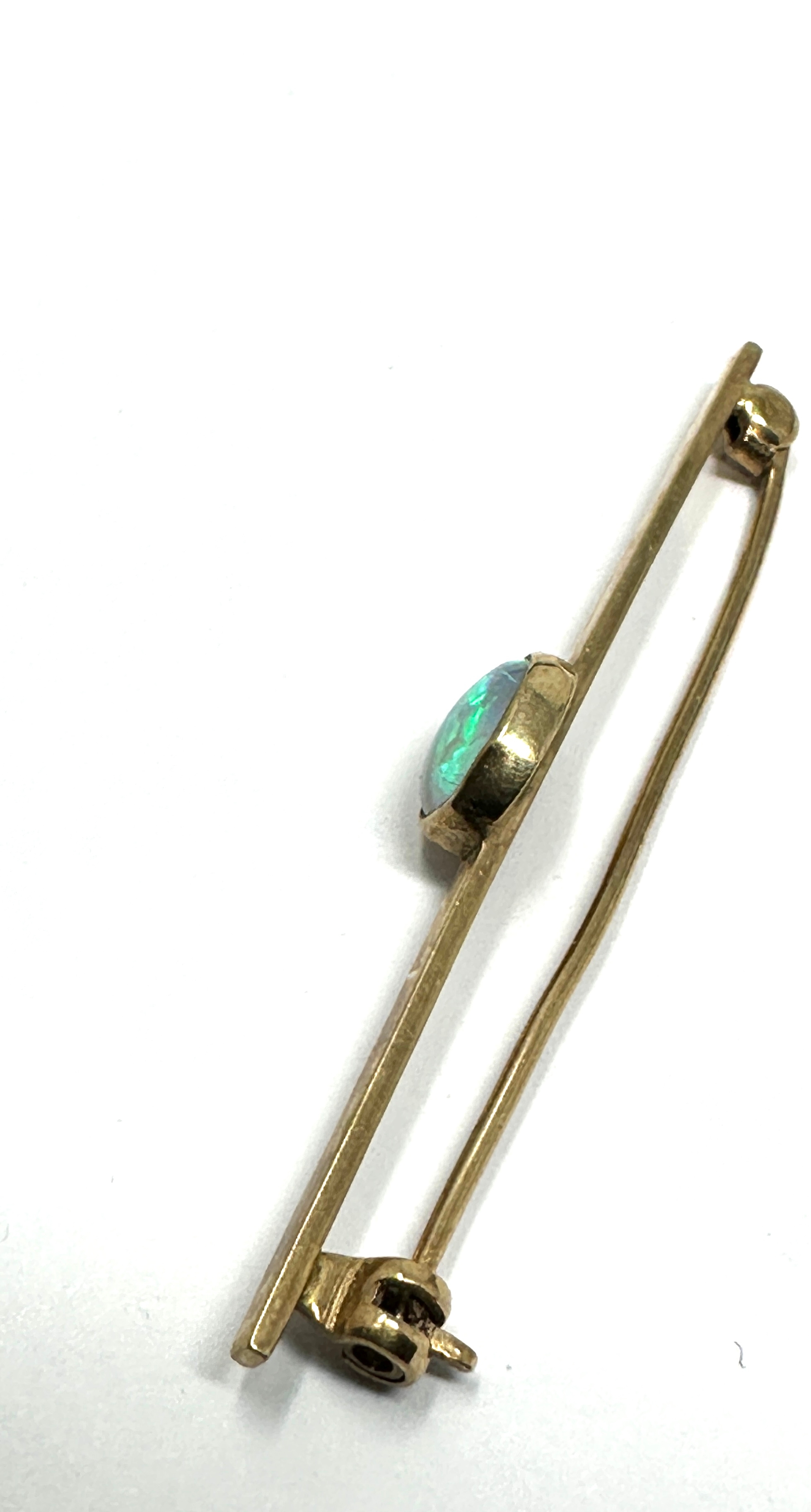 9ct gold opal brooch measures approx 5cm long weight 2.3g - Image 3 of 3